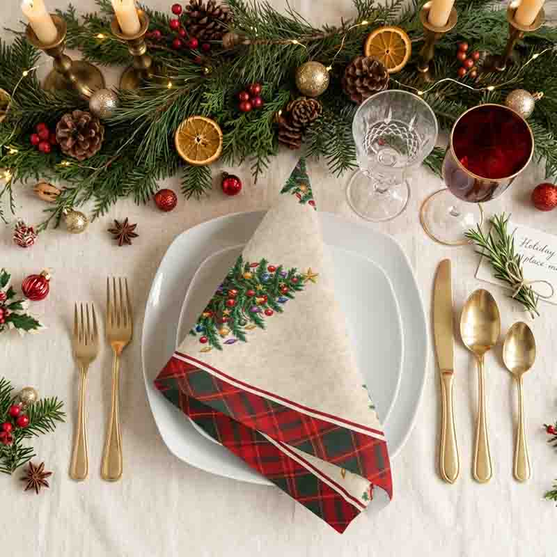 Servilletas de Navidad para Mesa con Diseño de Árbol Navideño Mod. Ilusión Navideña - Imagen 5