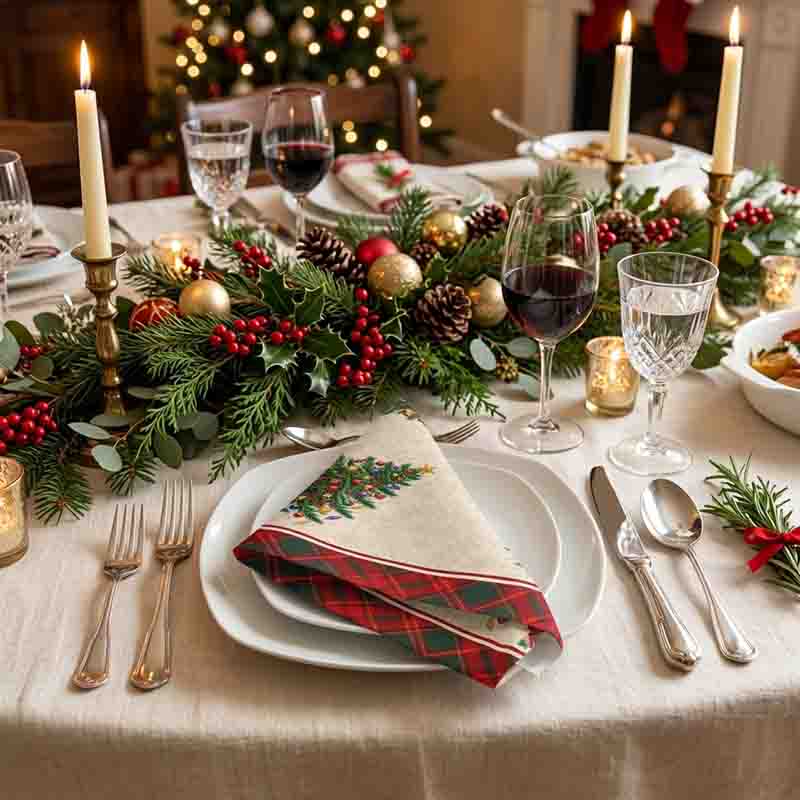 Servilletas de Navidad para Mesa con Diseño de Árbol Navideño Mod. Ilusión Navideña - Imagen 6