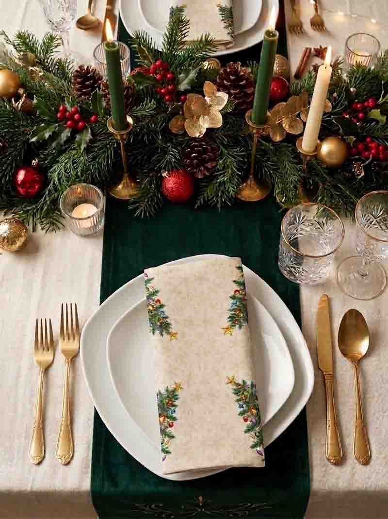 Servilletas de Navidad para Mesa con Diseño de Árbol Navideño Mod. Ilusión Navideña - Imagen 7