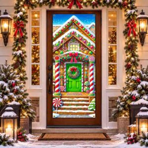 Decoración para Puerta de Navidad Mod. Casa de Jengibre