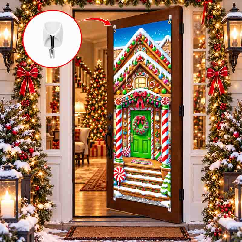 Decoración para Puerta de Navidad Mod. Casa de Jengibre - Imagen 3