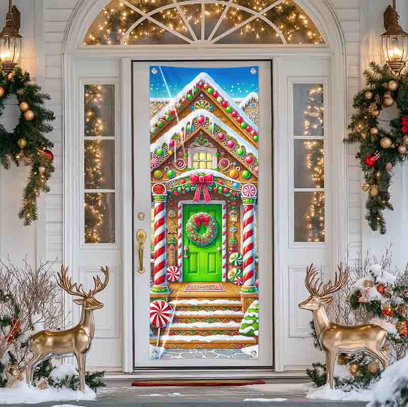Decoración para Puerta de Navidad Mod. Casa de Jengibre - Imagen 5