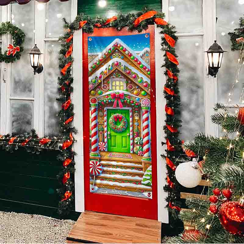 Decoración para Puerta de Navidad Mod. Casa de Jengibre - Imagen 4