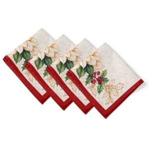 Servilletas Navideñas Mod. Navidad Floral para Decoración de Mesa