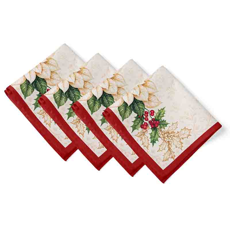 Servilletas Navideñas Mod. Navidad Floral para Decoración de Mesa