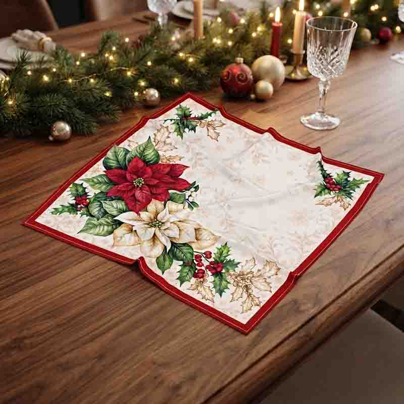 Servilletas Navideñas Mod. Navidad Floral para Decoración de Mesa - Imagen 8