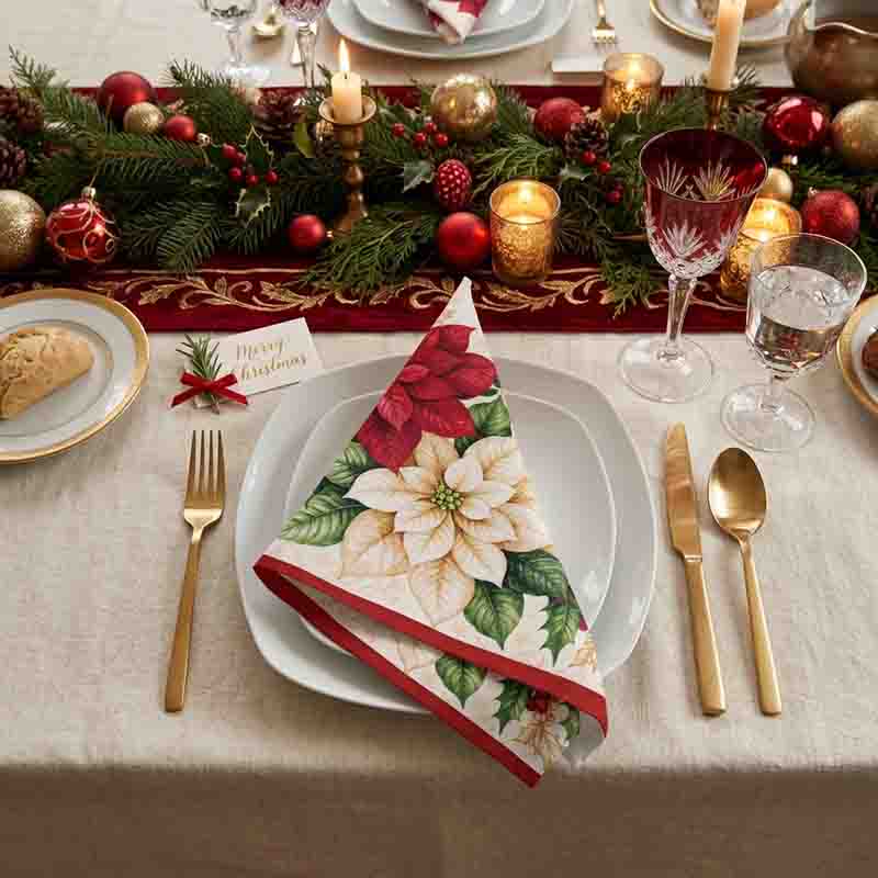 Servilletas Navideñas Mod. Navidad Floral para Decoración de Mesa - Imagen 4