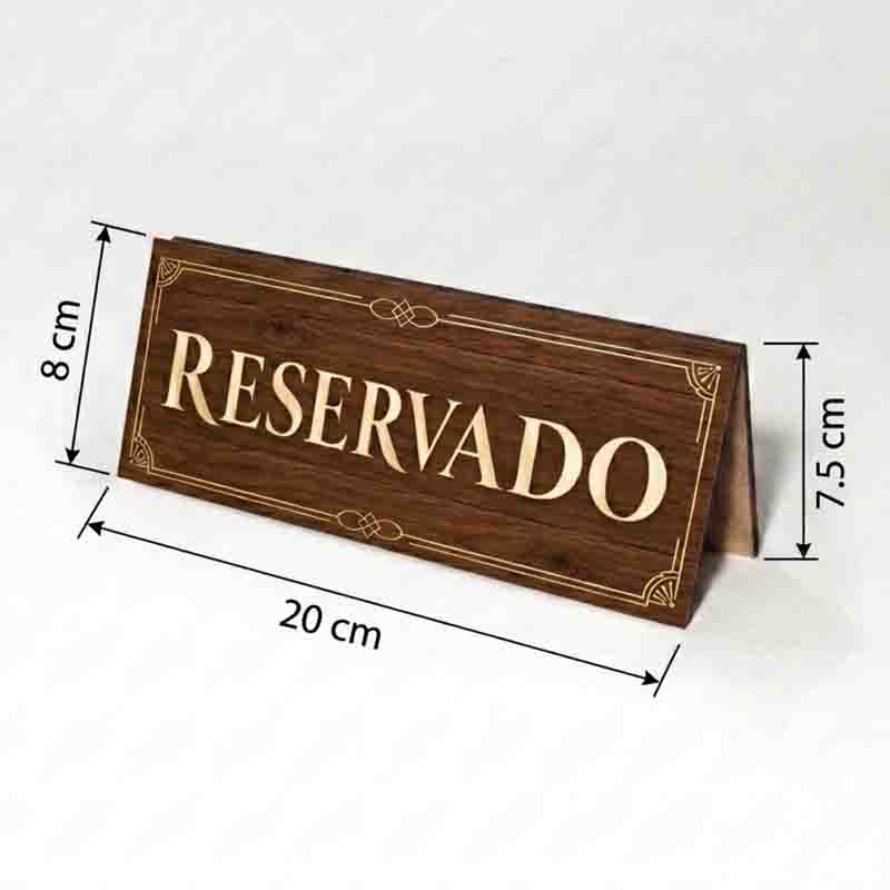 Letrero Navideño de Reservado para Mesa Mod. Navideño Roble Elegante - Imagen 2
