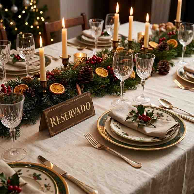Letrero Navideño de Reservado para Mesa Mod. Navideño Roble Elegante - Imagen 6