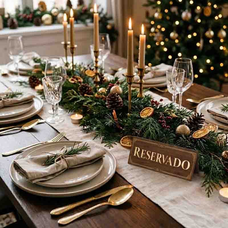 Letrero Navideño de Reservado para Mesa Mod. Navideño Roble Elegante - Imagen 7