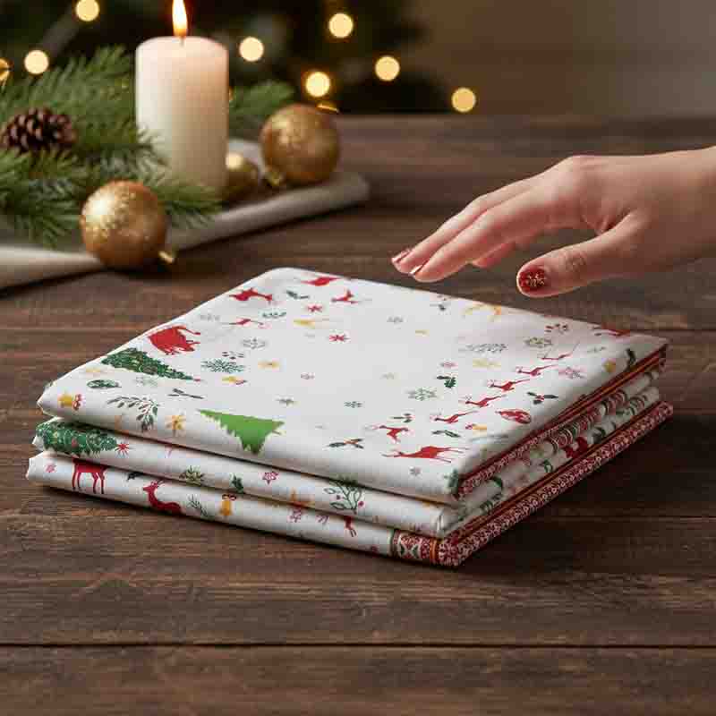 Mantel Navideño con Renos y Santa Mod. Blanca Navidad - Imagen 4