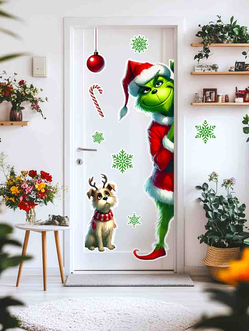 Vinil Grinch Navideño para Puertas y Decoración del Hogar - Imagen 5