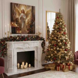 Cuadro Decorativo Navideño Mod. Ángel de Nochebuena