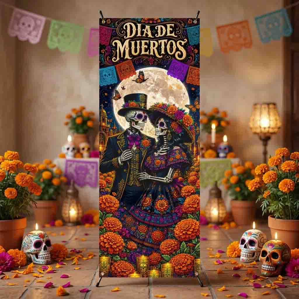Banner Día de Muertos con Estructura Tipo Araña