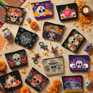 12 Monederos Decorativos Día de Muertos en Diseños Variados