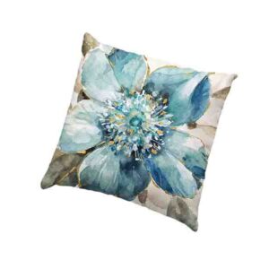 Funda de Cojín Floral Azul