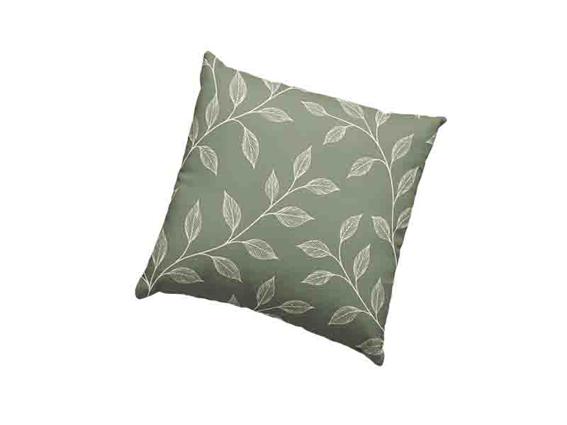 Funda de Almohada con Ramas y Hojas en Verde Salvia