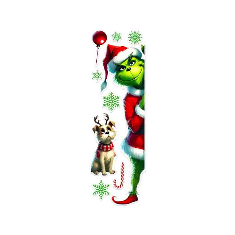 Vinil Grinch Navideño para Puertas y Decoración del Hogar